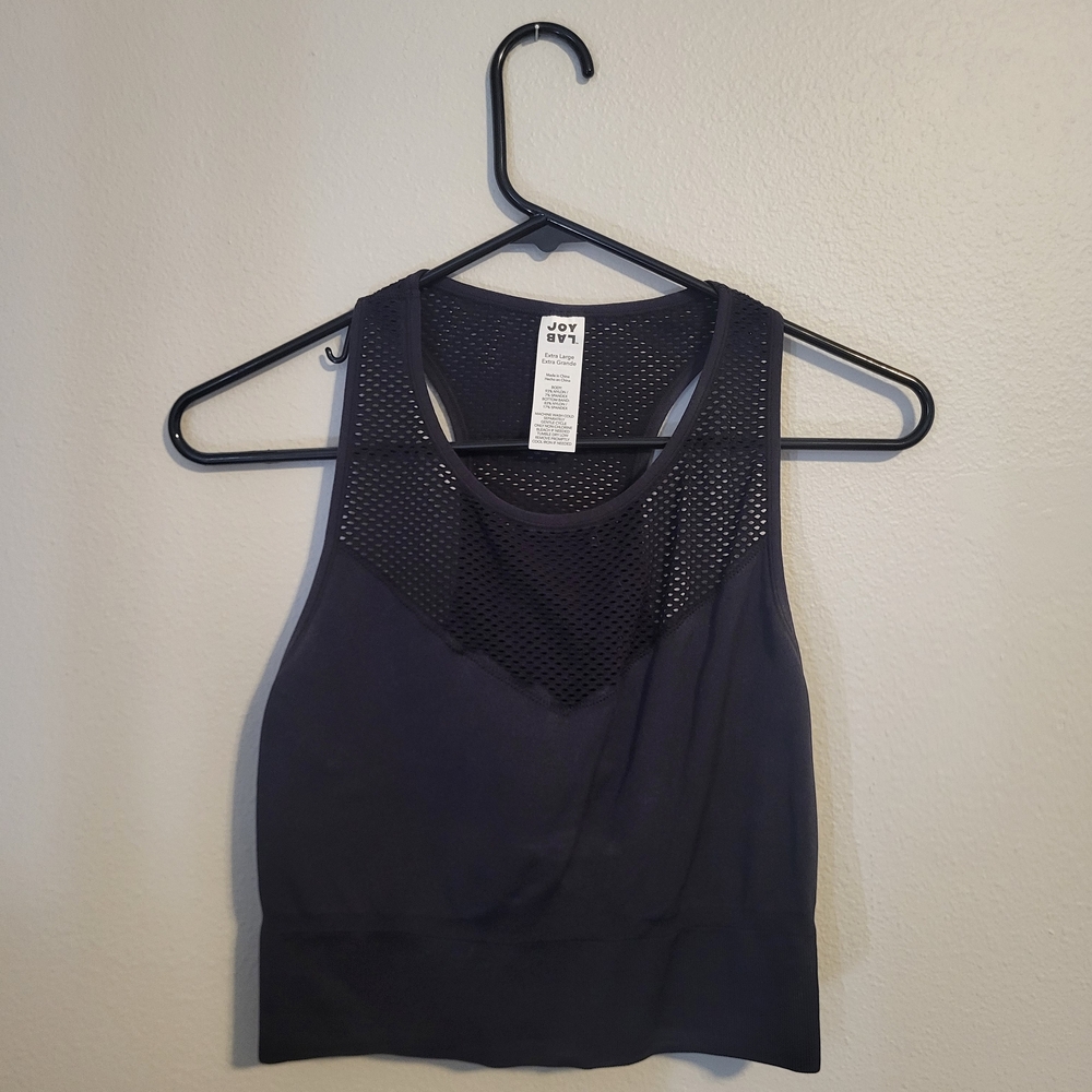 JoyLab Black Mesh Crop Top